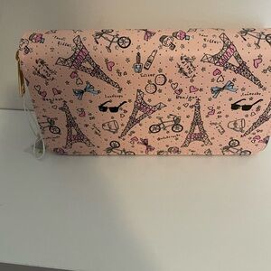 Chic Pink Eiffel Tower Print Women's Bag